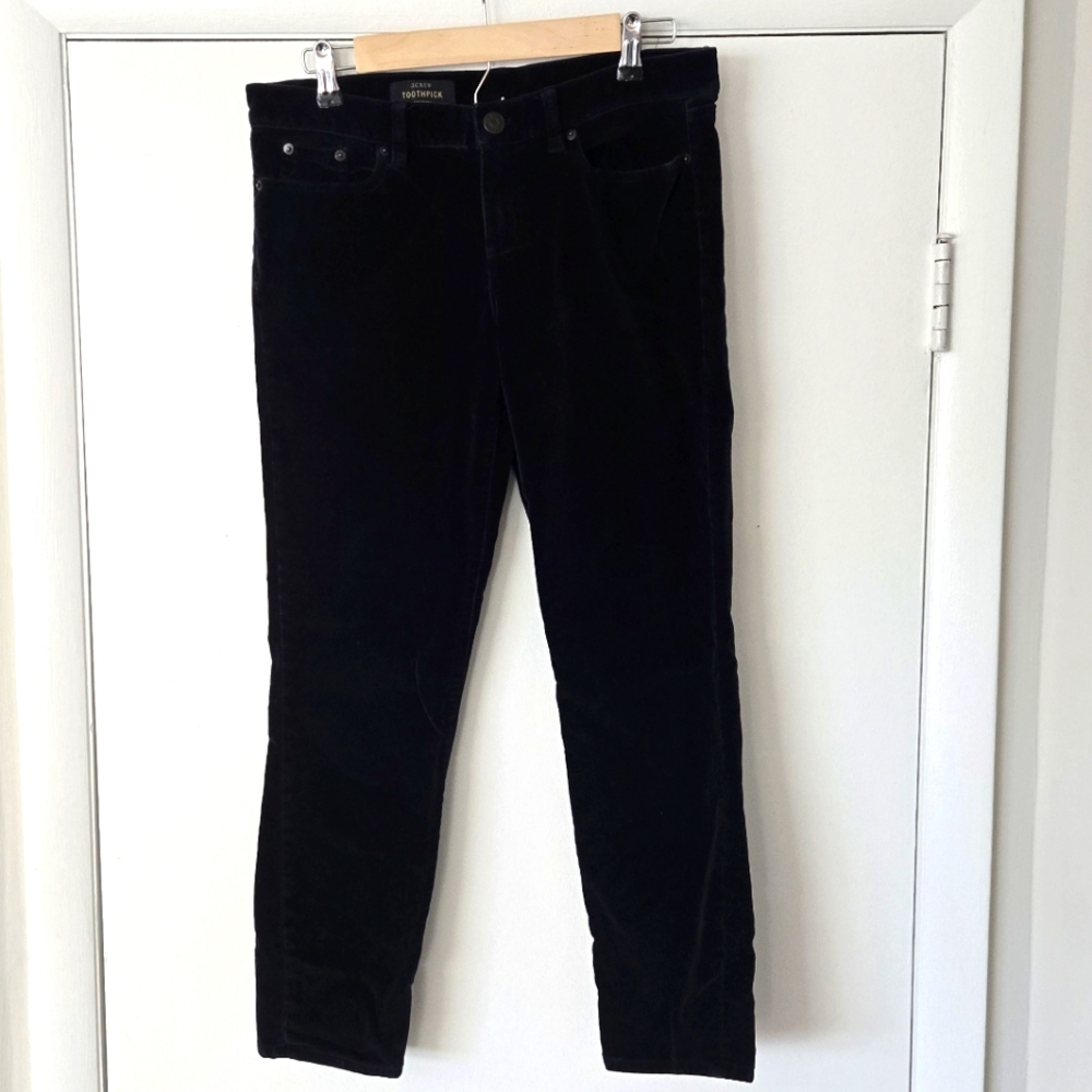 J. Crew blue velvet Toothpick pants size 29
